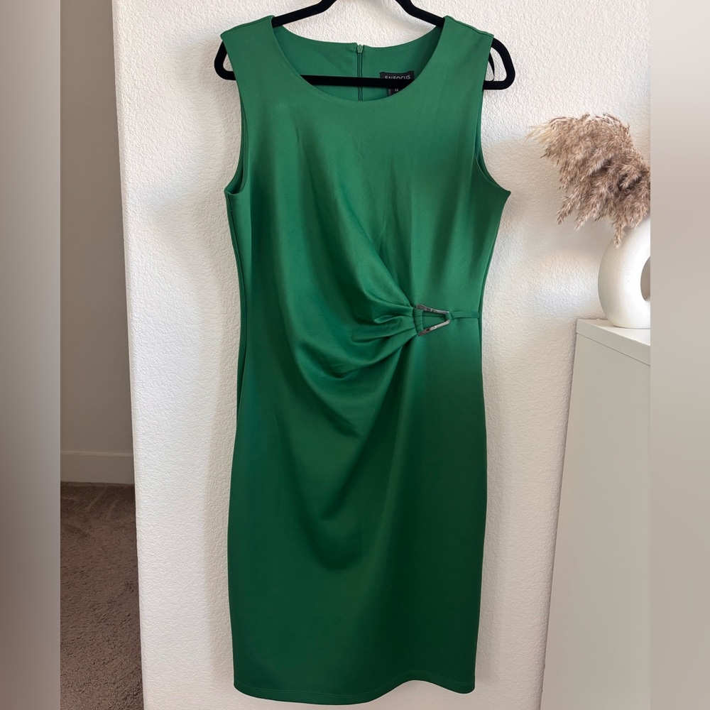 Enfocus Studio Emerald Green Midi Dress with Buckle